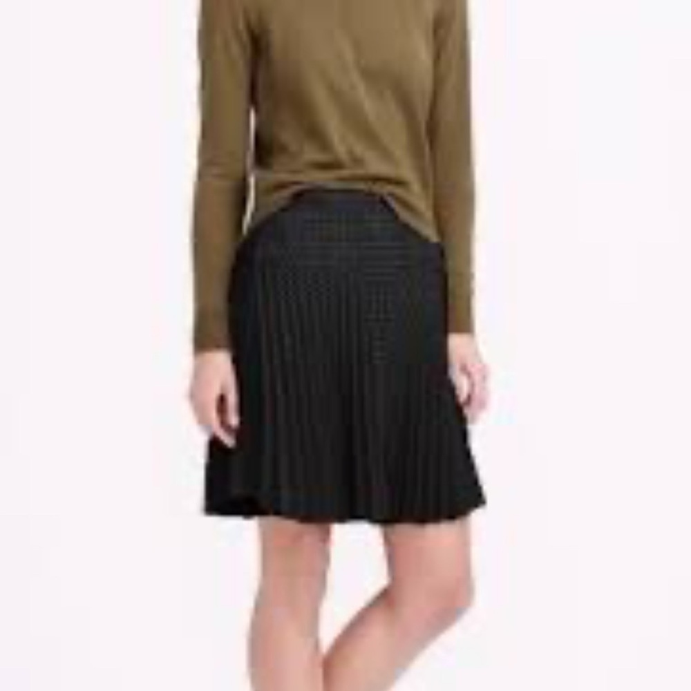 J.Crew Laser Cut Black Pleated Mini Skirt Size 4